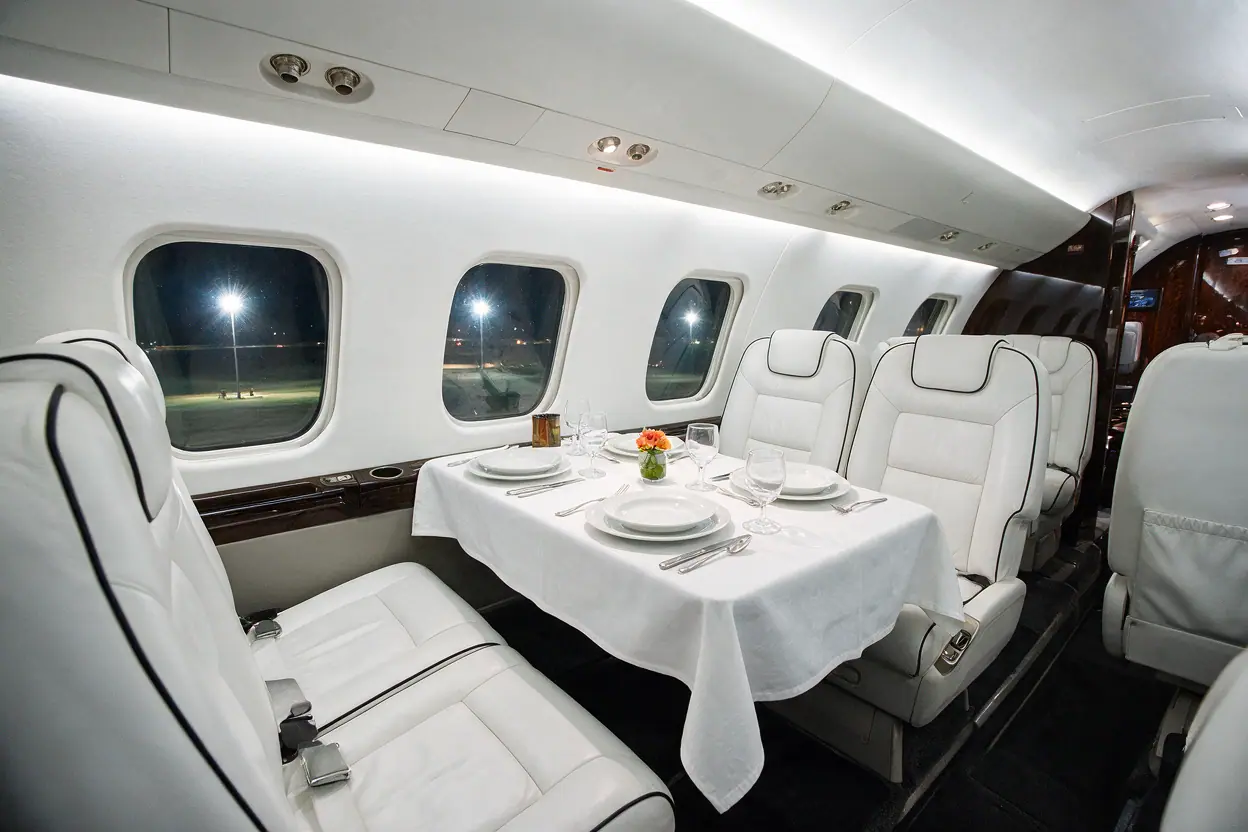 Midsize jet cabin interior