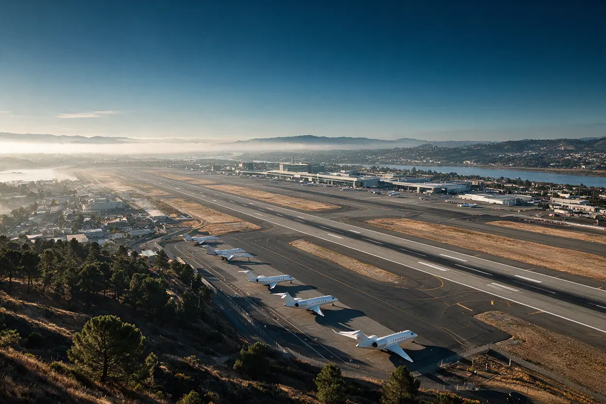 Private jets at San Francisco International Airport