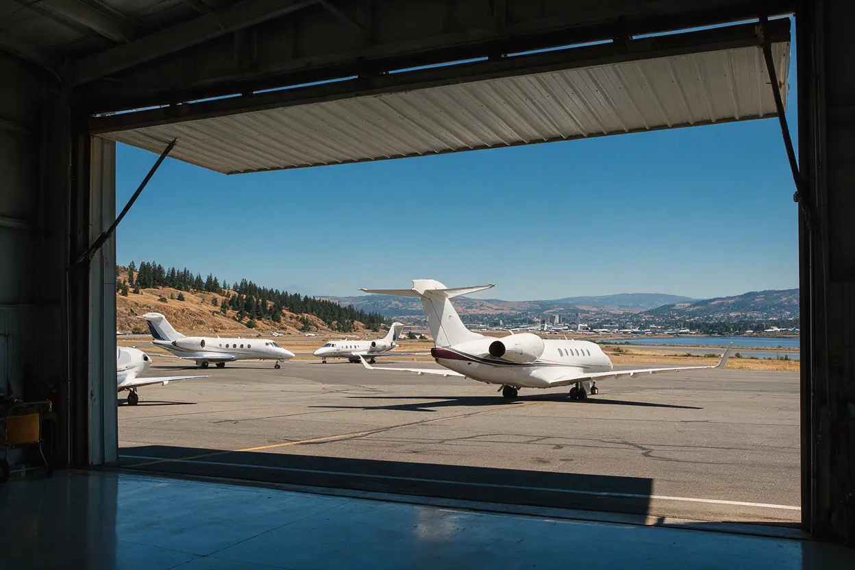 Private jets at McClellan-Palomar Airport